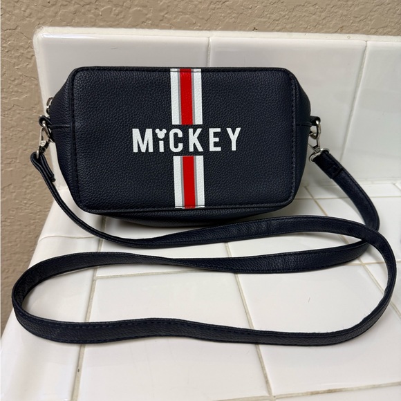 Disney Handbags - Disney Mickey Navy Mini Bag with Red Stripe